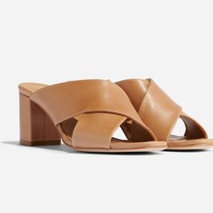 Nisolo Carina Cross Strap Mule Almond